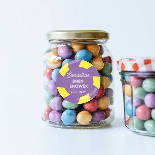 Colourful Sweet Fun Candy Theme Baby Shower Classic Round Sticker