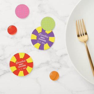 Colourful Sweet Fun Candy Theme Baby Shower Confetti