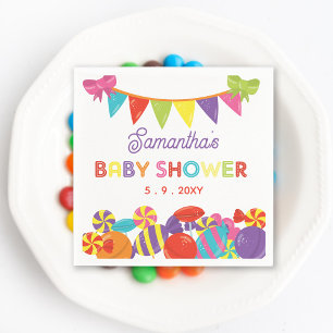 Colourful Sweet Fun Candy Theme Baby Shower Napkin