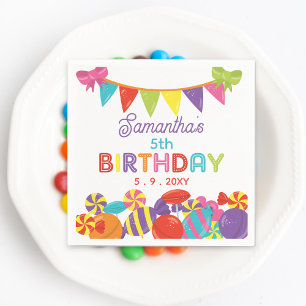 Colourful Sweet Fun Candy Theme Birthday Party Napkin