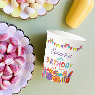 Colourful Sweet Fun Candy Theme Birthday Party Paper Cups