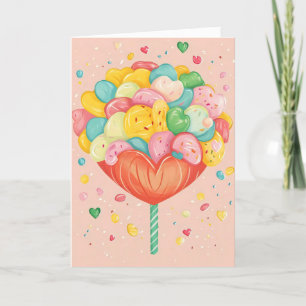 Colourful Sweet Lollipop Holiday Card