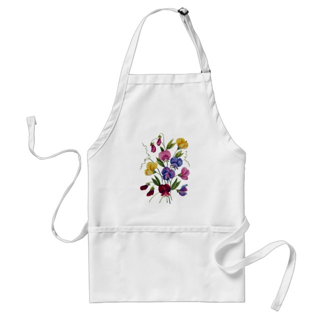 Colourful Sweet Peas Standard Apron (Front)