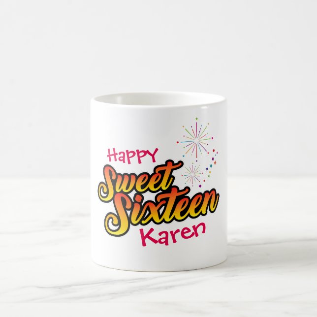 Colourful Sweet Sixteen Coffee Mug (Center)