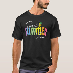 Colourful Sweet Summer Time Nice Graphic Pineapple T-Shirt