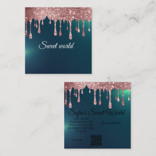 Colourful  Sweets Qr Code Modern Square Bus Square Business Card