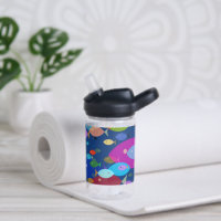 Colourful Swimming Fish Abstract Pattern Blue