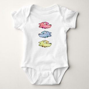 Colourful swimming happy fish baby bodysuit