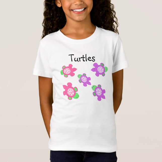 Colourful Swimming Turtles T-Shirt (Front)