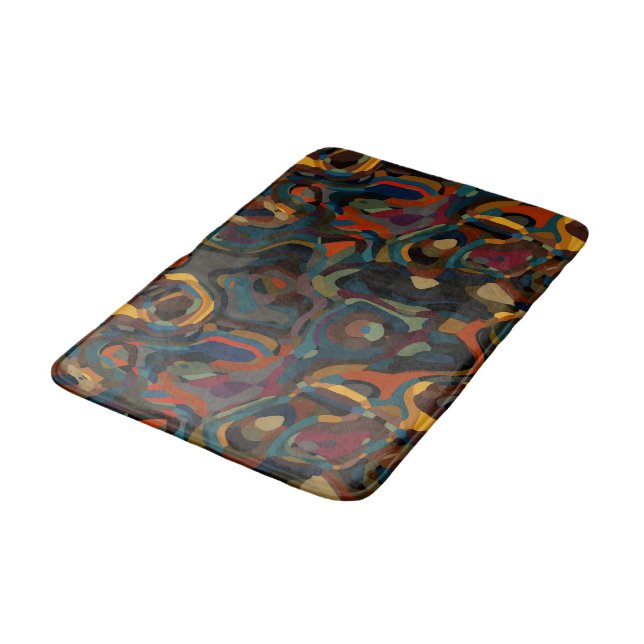 colourful swirl abstract bath mat (Angled)