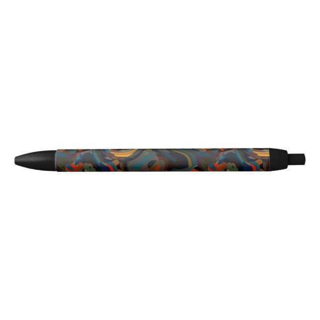 colourful swirl abstract black ink pen (Front)