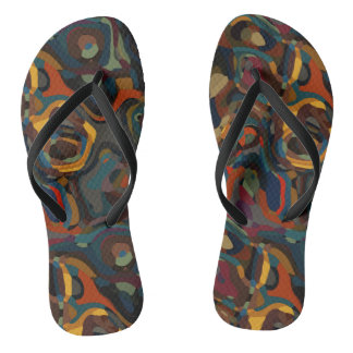 colourful swirl abstract jandals
