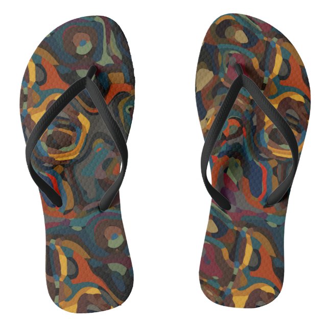 colourful swirl abstract jandals (Footbed)