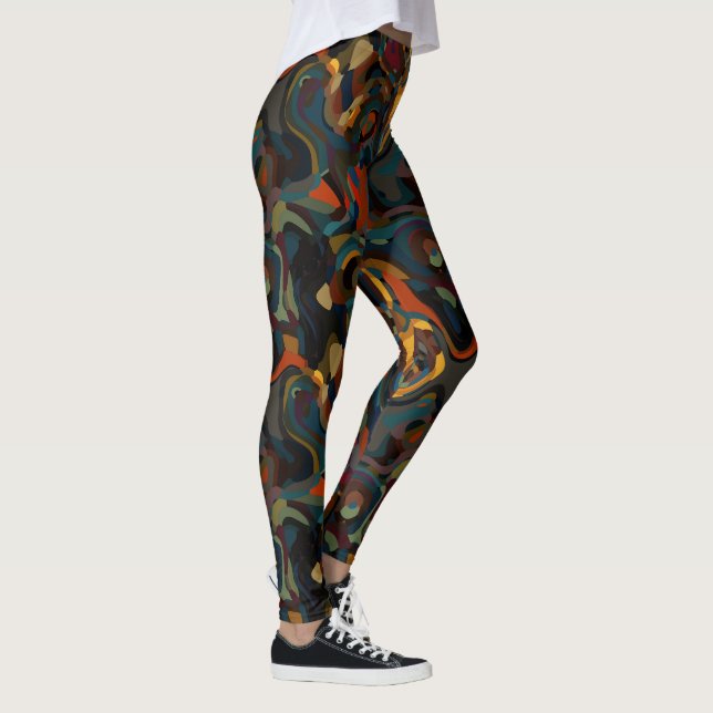 colourful swirl abstract leggings (Right)