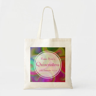 Colourful Swirl Design Quinceanera. Tote Bag