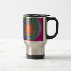 Colourful swirl design travel mug