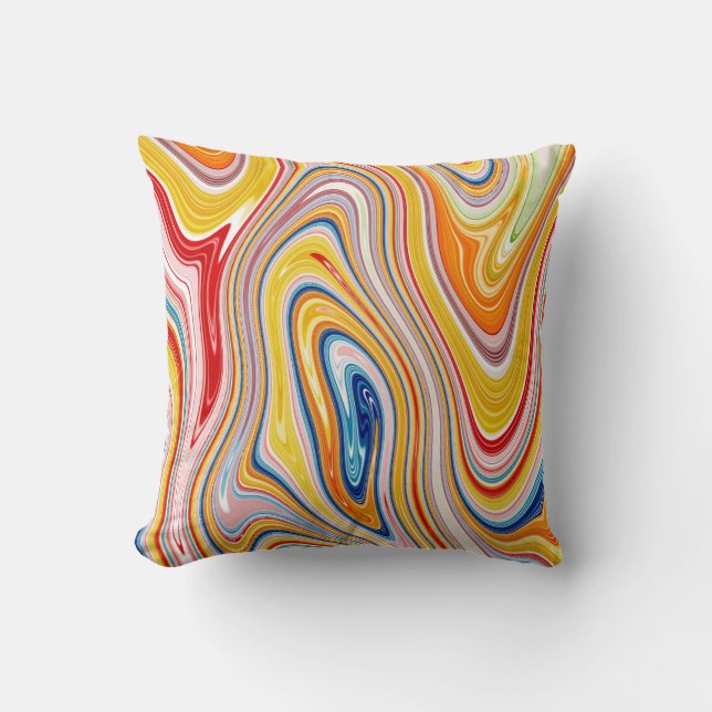 Colourful Swirl Effect Throw Pillow (Front)