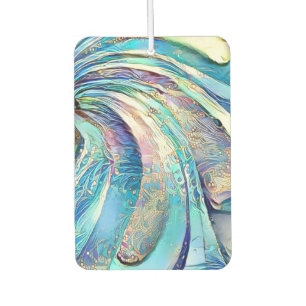 Colourful swirl leaves of exotic flower car air freshener
