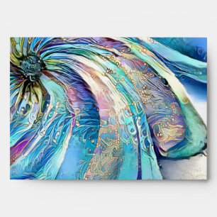 Colourful swirl leaves of exotic flower envelope