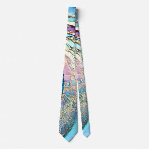 Colourful swirl leaves of exotic flower  tie