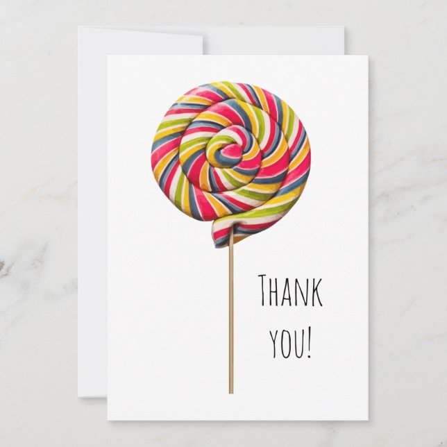 Colourful Swirl Lollipop Flat Greeting Card (Front)