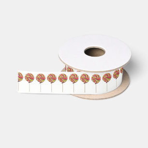 Colourful Swirl Lollipop Ribbon - 1.5'' Satin Ribbon