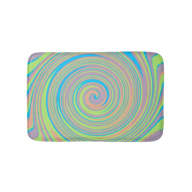 Colourful swirl pattern bath mat (Front)