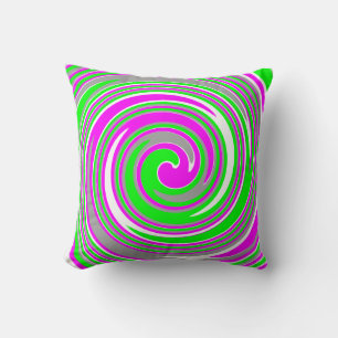 Colourful swirl pattern cushion