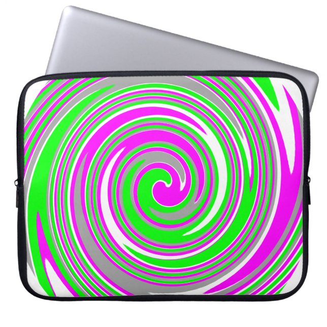 Colourful swirl pattern laptop sleeve (Front)
