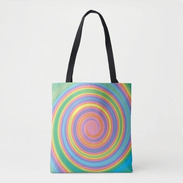 Colourful swirl pattern tote bag (Front)