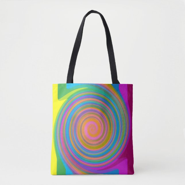 Colourful swirl pattern tote bag (Front)
