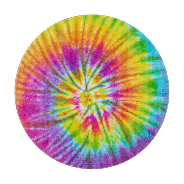 Colourful Swirl Tie-Dye Abstract. Cutting Board (Front)