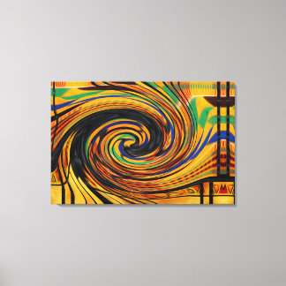 Colourful Swirled Designed Stretched Canvas Print