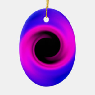 Colourful swirling black hole ceramic tree decoration