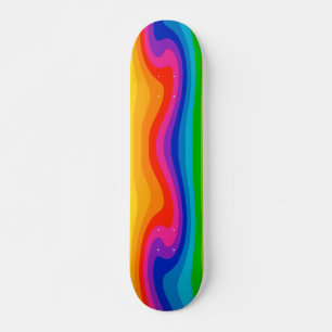 Colourful Swirling Colour Wheel Skateboard