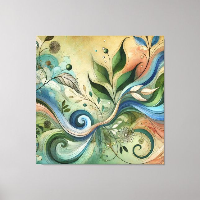 Colourful Swirling Nature Design Canvas Art (Front)