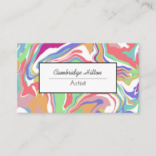 Colourful Swirls Abstract Fluid Art  Business Card