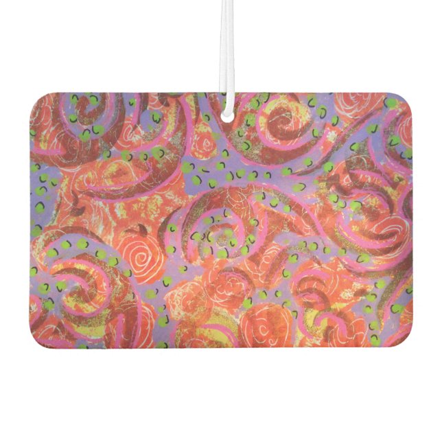 Colourful Swirls  Car Air Freshener (Front)