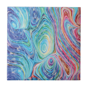 Colourful Swirls Ceramic Tile