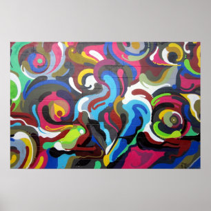 Colourful Swirls Graffiti Design in San Francisco Poster