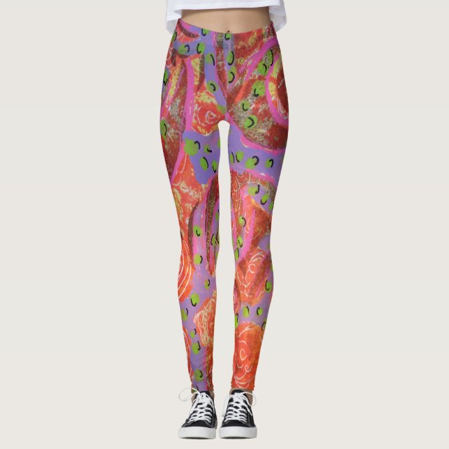 Colourful Swirls Leggings (Front)