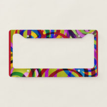 Colourful Swirls License Plate Frame