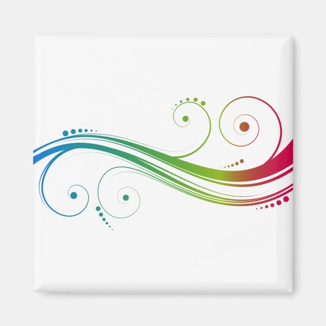 Colourful Swirls Magnet (Front)