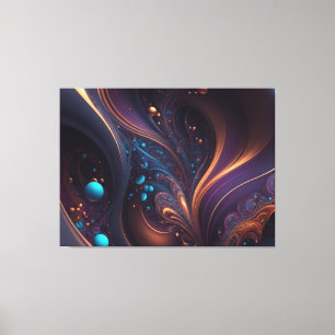 Colourful Swirls of Paint Purple Black Canvas Art