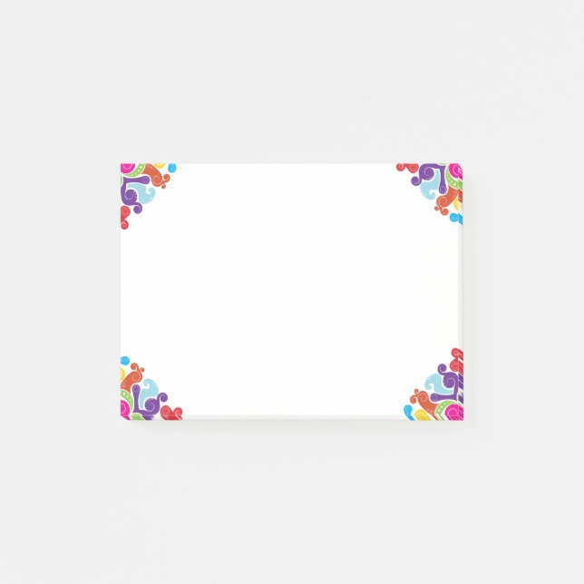 Colourful Swirls Post-it® Notes (Front)