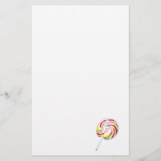 colourful swirly lollipop stationery