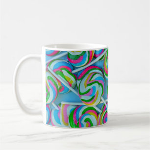 Colourful swirly lollipops pattern coffee mug