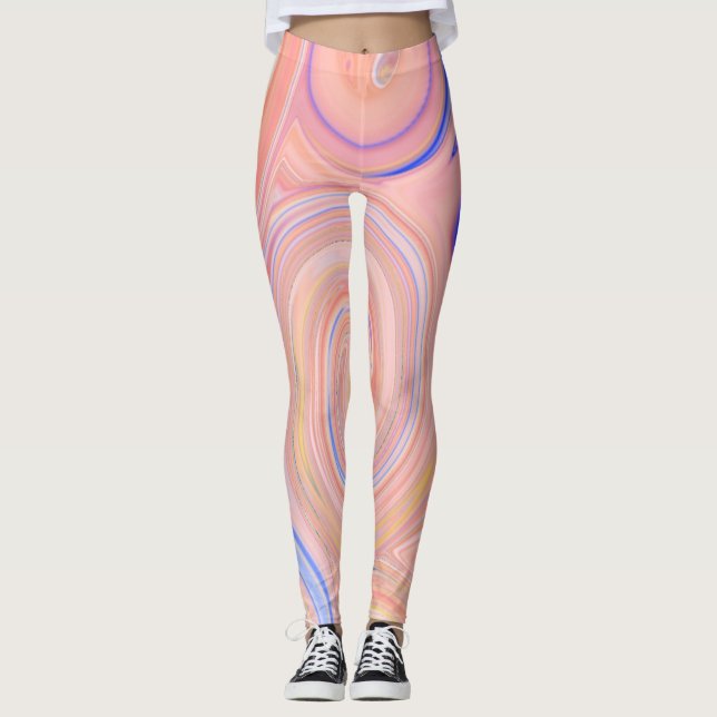 Colourful swirly pattern Leggings (Front)