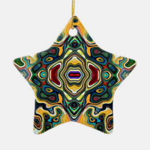 Colourful Symmetric Abstract Ceramic Tree Decoration