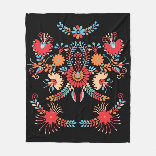 Colourful Symmetrical Design Fleece Blanket (Front)